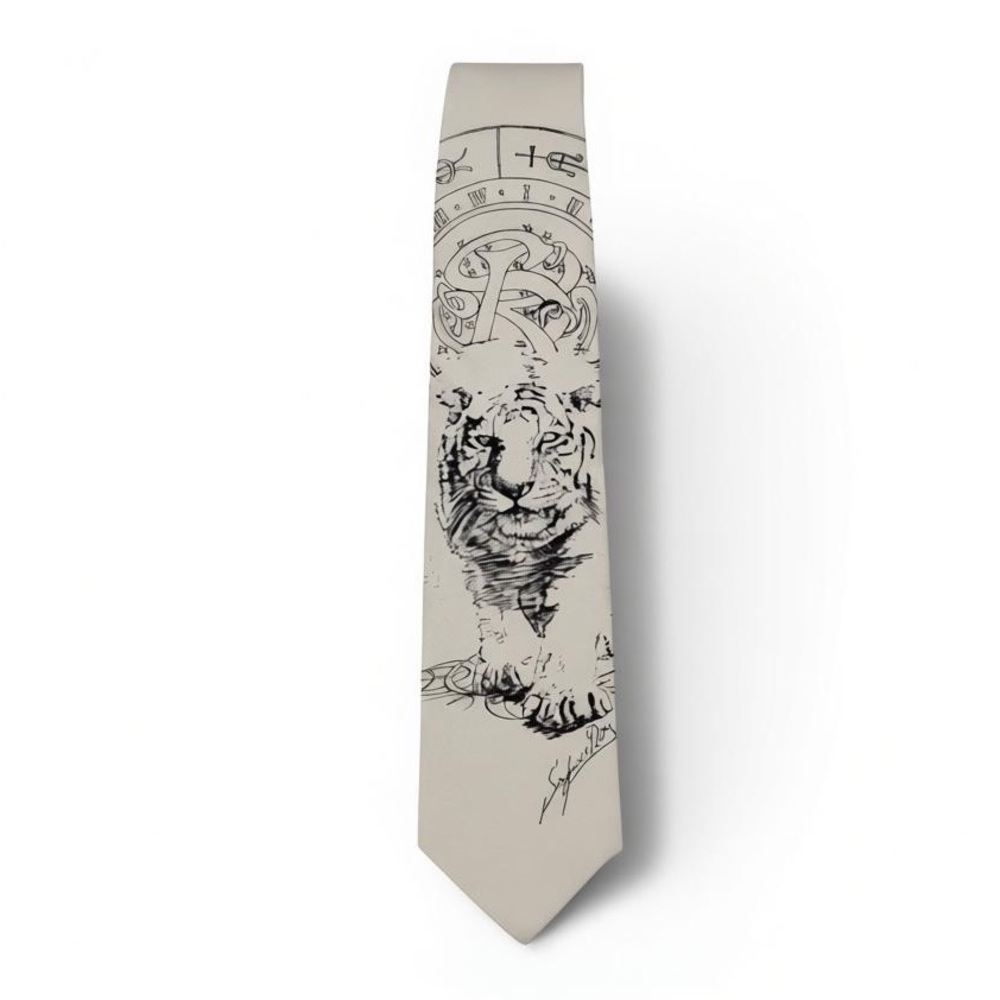 NEW Vintage Siegfried & Roy Silk tiger tie Las Vegas Magic Show Made in Germany